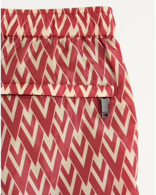 Valentino Red Toute La V Swim Shorts for men