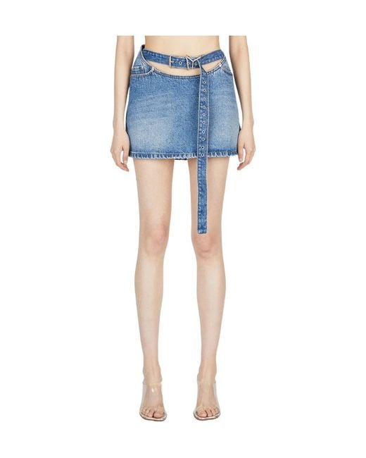 Y. Project Blue Emblem Skirt