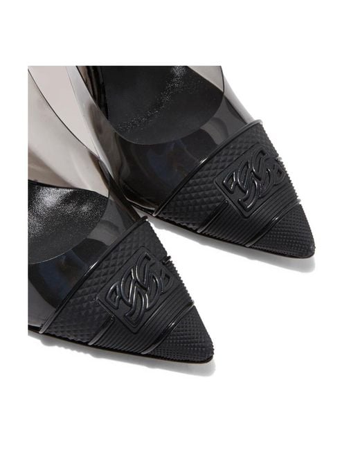 Casadei Metallic Blade Pvc Slingback Heeled Pumps