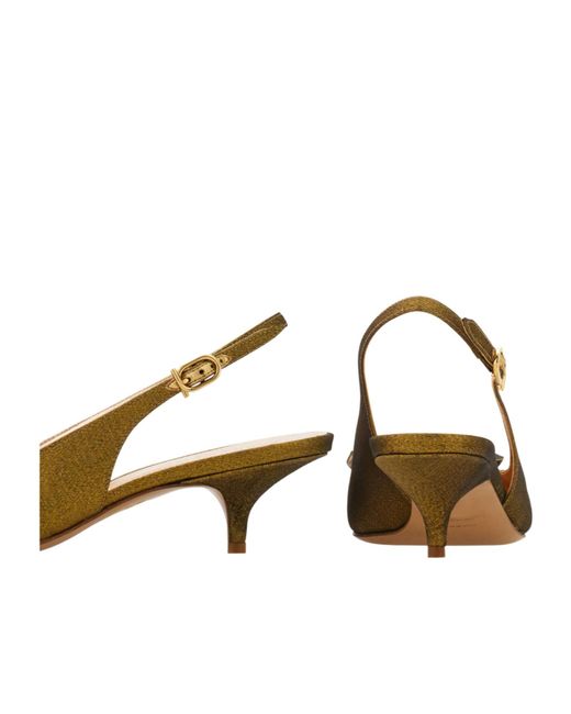 Ferragamo Metallic Soft Bow Slingback Pump