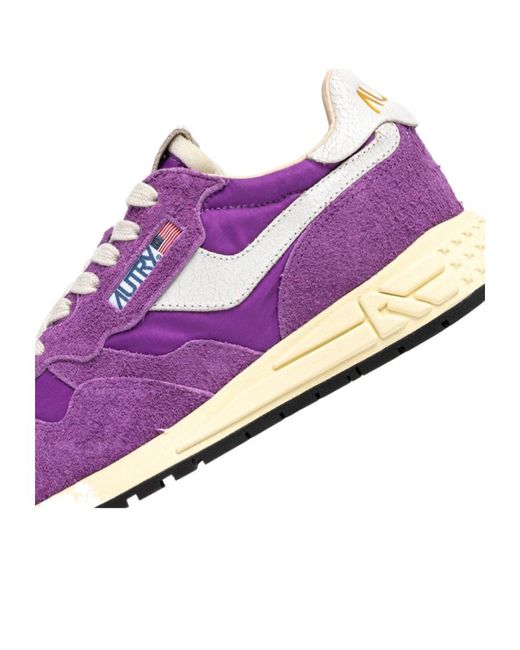 Autry Purple Textured Low Top Sneakers
