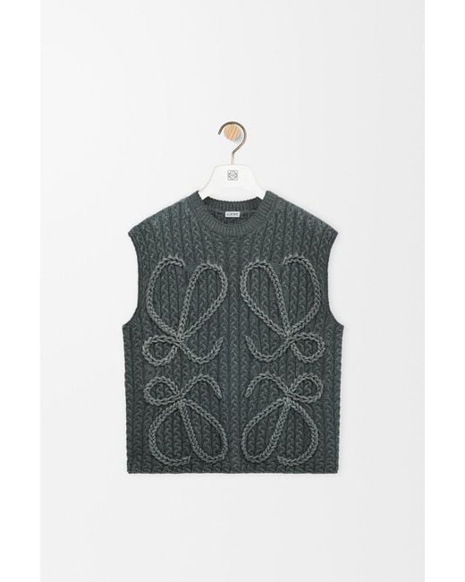 Loewe Gray Anagram Knitted Vest