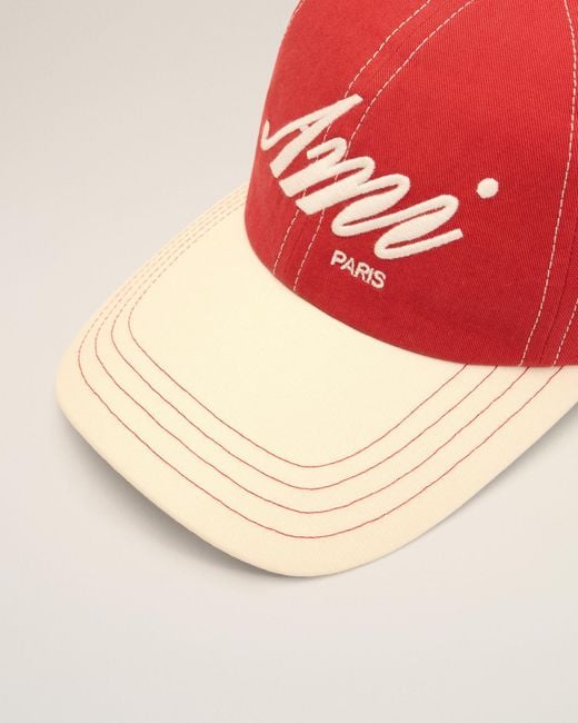 AMI Red Baseball Cap for men