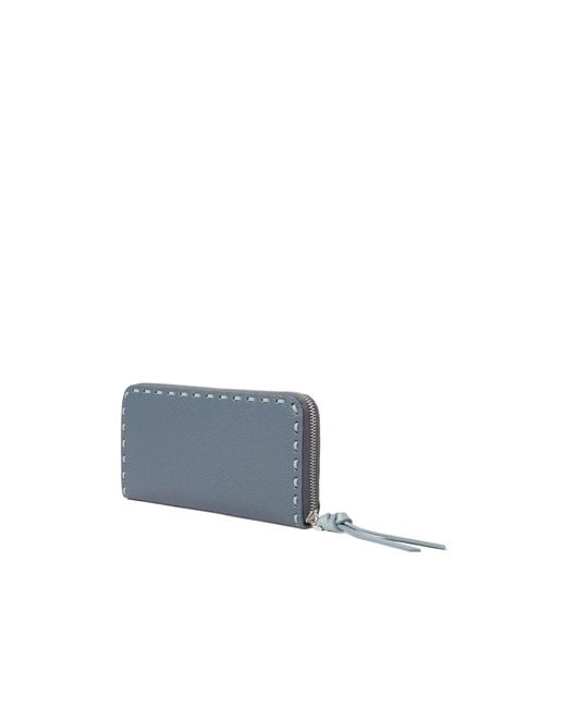 Fendi Blue Zip Around Peekaboo Large Wallet