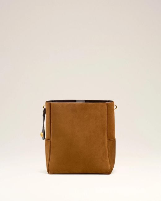 AMI Brown Carrousel Leather Bucket Bag for men