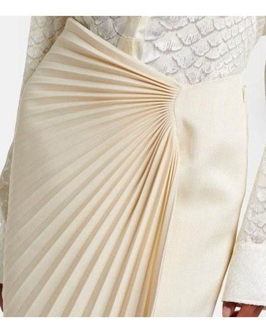 Roberto Cavalli White Pleated Midi Skirt