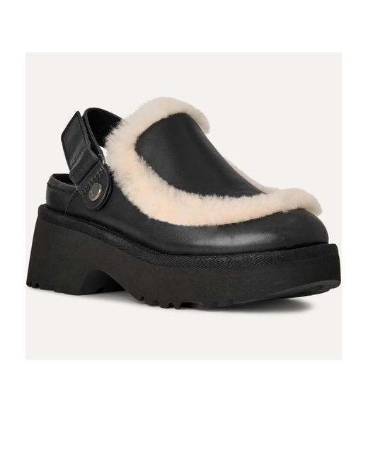 Ugg Black 51Mm Esmee Fur Trim Mules
