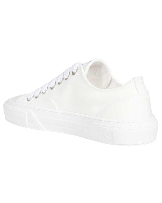 MSGM White Round Toe Lace-Up Sneakers