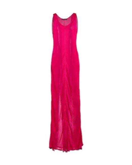 Y. Project Pink Chiffon Maxi Dress