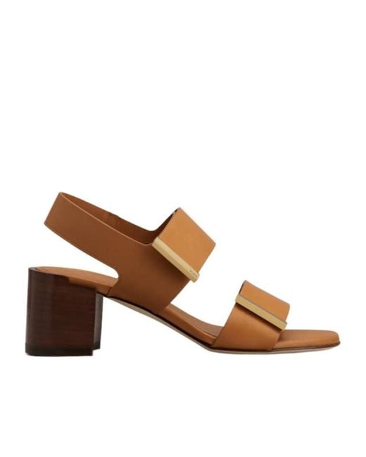 Tod's Brown Block Heel Sandals