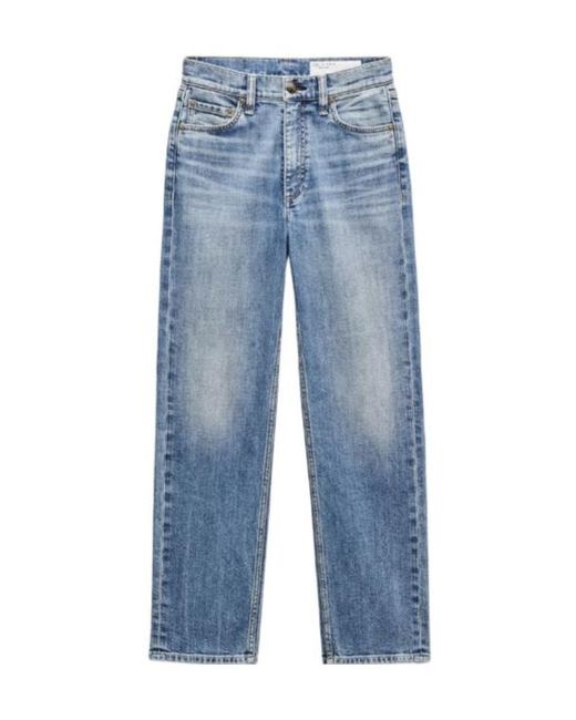 Rag & Bone Blue Harlow Ankle Straight Jeans