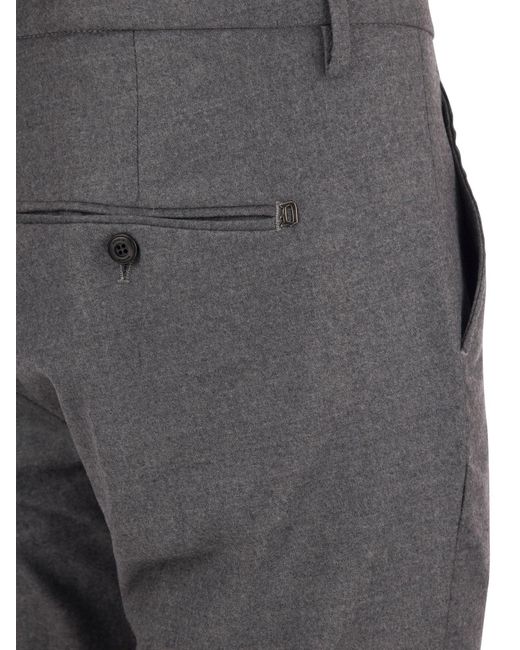Dondup Gray Mid-Rise Slim-Fit Tailored Trousers for men