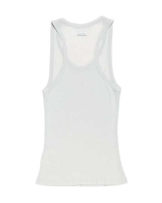 Acne White Ribbed Vest Top