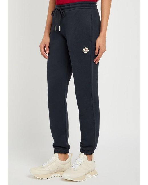 Moncler Blue Logo-Appliquéd Cotton-Blend Sweatpants