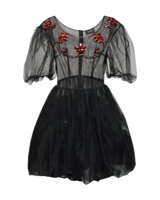 Simone Rocha Black Embellished Tulle Minidress