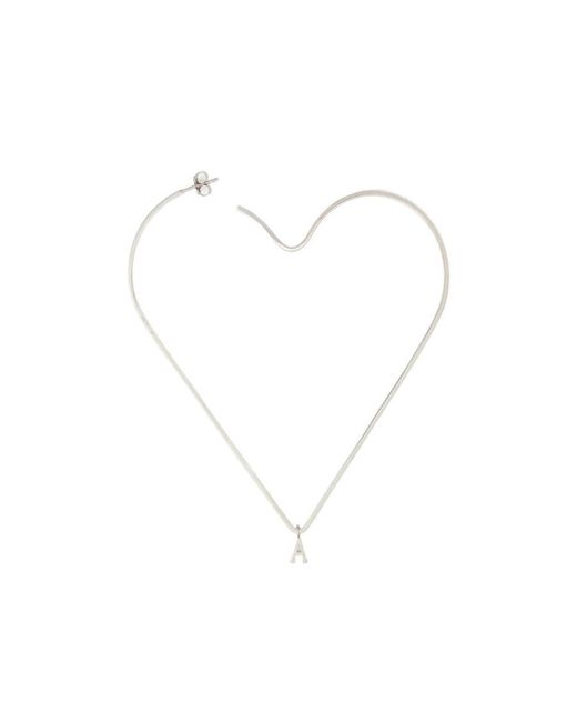 AMI White X Alan Crocetti Heart-Motif Single Earring for men