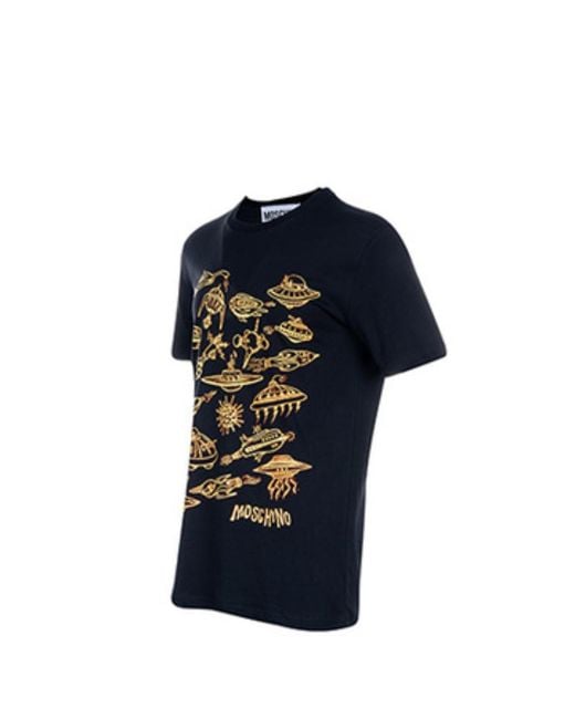 Moschino Blue T-Shirt With Round Neck And Short Sleeves for men