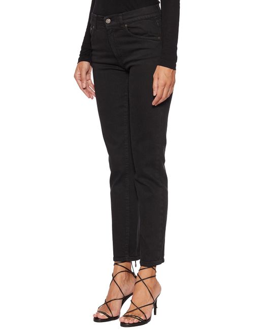 Dondup Black Denim Trousers With Belt Loops