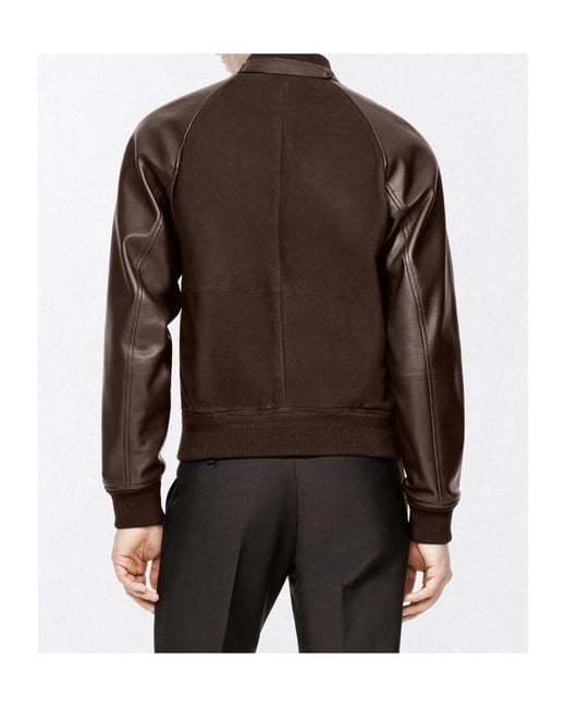 Tom Ford Brown Long-Sleeve Leather Jacket for men