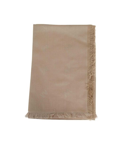 Weekend by Maxmara Natural Cedro Jacquard Fringe Scarf