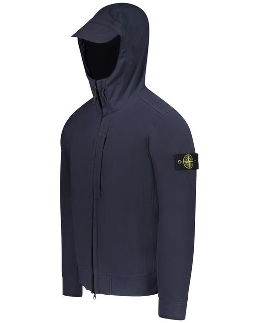 Stone Island Blue Zip-Up Drawstring Jacket for men