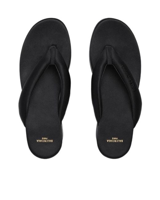 Balenciaga Black Gaeta Thong Wedge Heeled Sandals