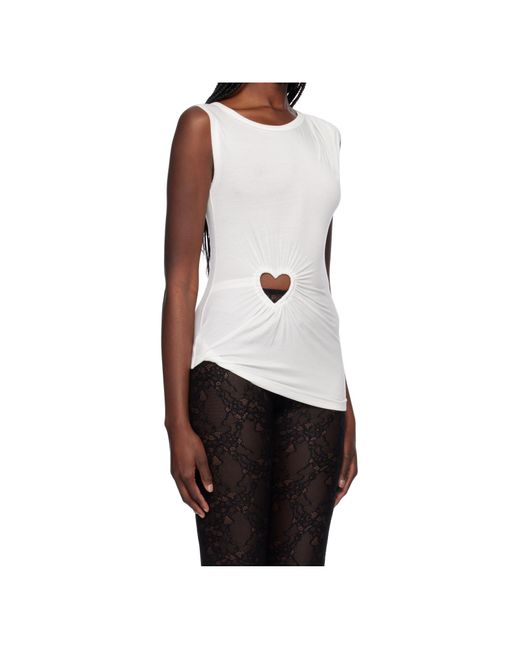 Ambush White Heart-Shaped Pattern Vest
