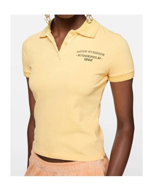Acne Yellow Sprayed Polo T-Shirt