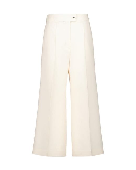 Valentino White Pressed-Crease Trousers