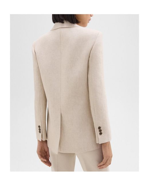 Theory White Double-Breasted Tailored Blazer