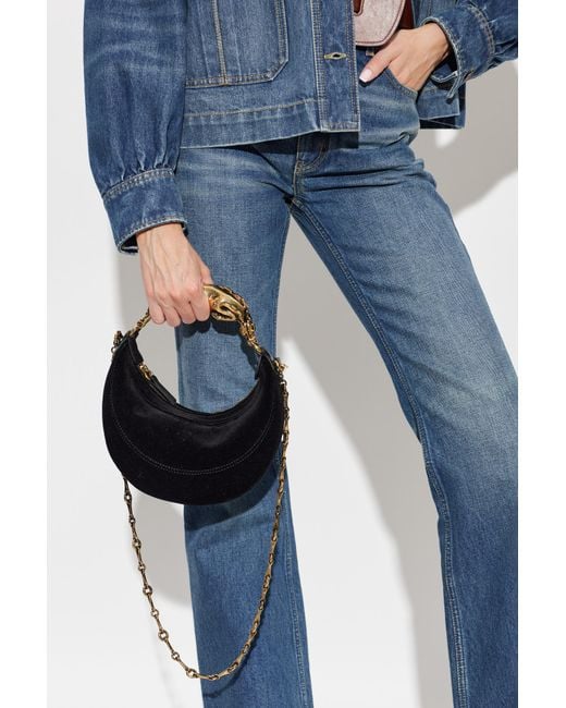 Chloé Black Chloé Horse Small Velvet Tote Bag