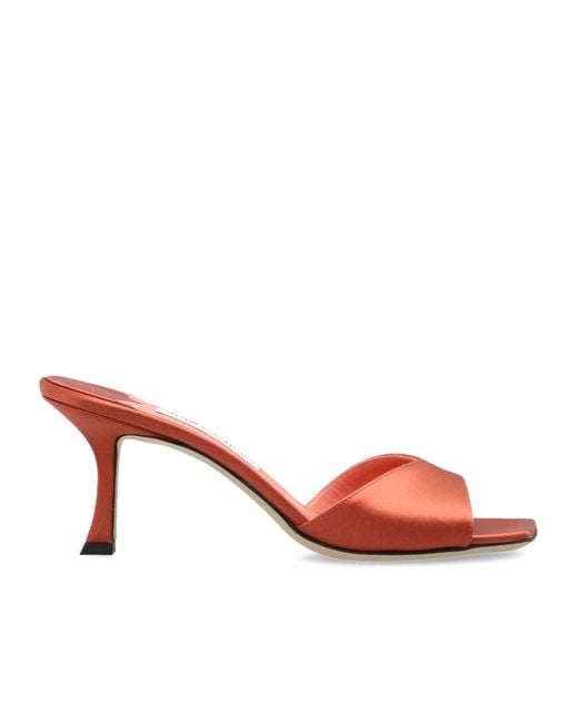 Jimmy Choo Red Skye Heeled Mules