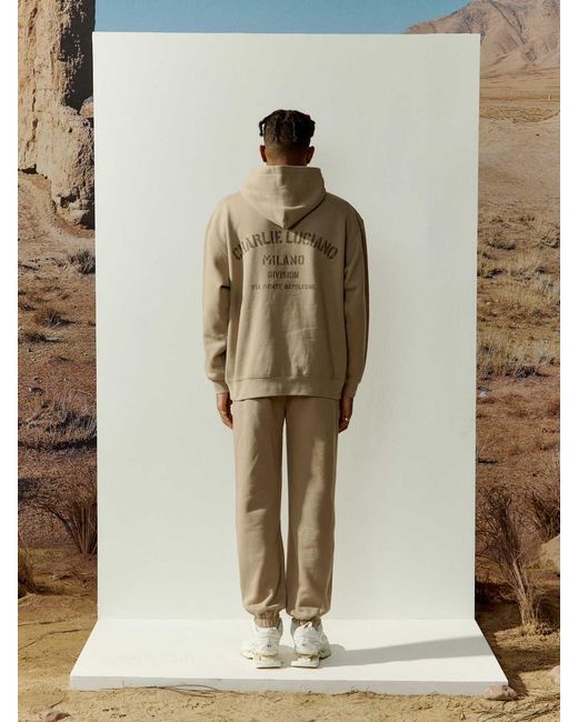 CHARLIE LUCIANO Natural Logo Hooded Hooded Hoodie for men