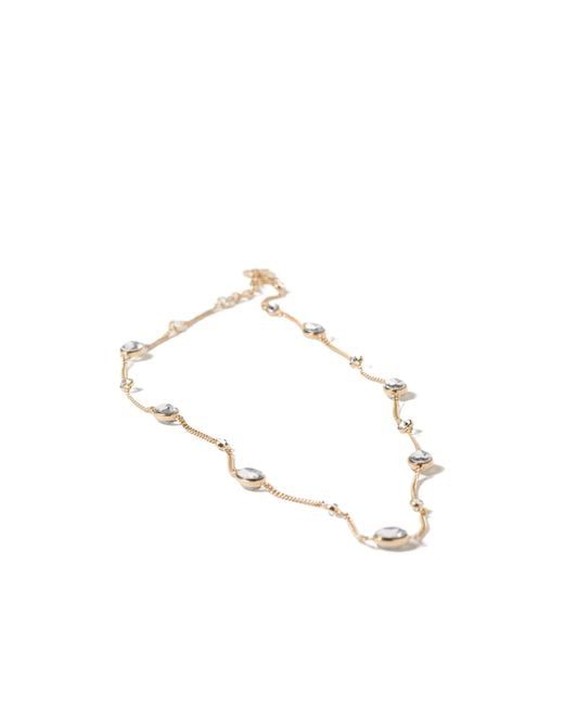 Miu Miu Metallic Metal Bracelet With Crystals