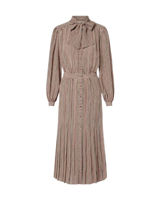 Valentino Brown Long-Sleeved Dress