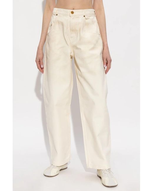 Willy Chavarria White Bad Girl Wide-Leg Jeans