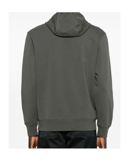 C P Company Gray Logo-Detail Hoodie for men