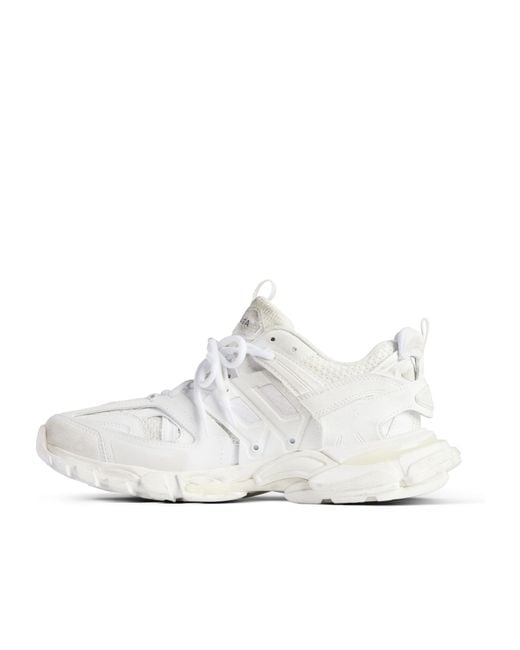 Balenciaga White Track Signature Sneakers