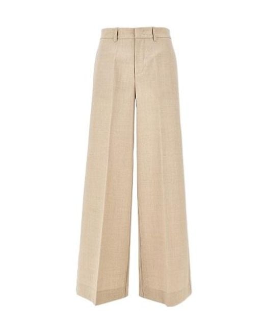 P.A.R.O.S.H. Natural Wool-Blend Straight Trousers
