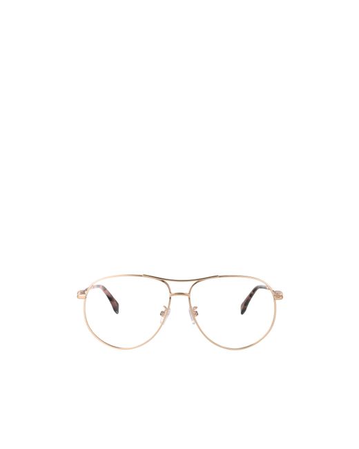 Fendi White Eyewear Aviator Frame Glasses