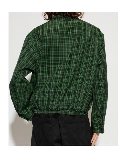 Marni Green Long-Sleeved Plaid Jacket for men