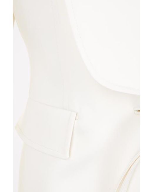 Bottega Veneta White V-Neck Tailored Blazer
