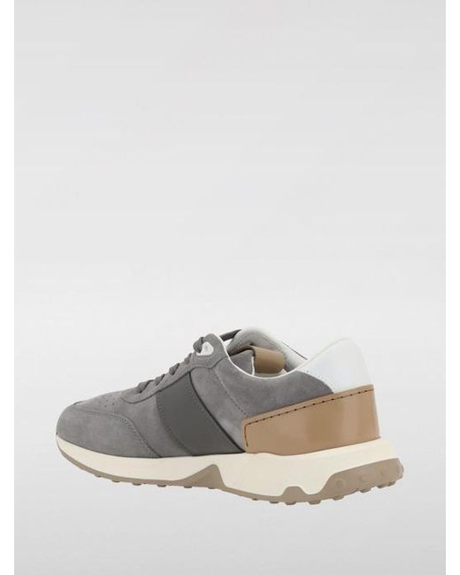 Tod's Gray Panelled Lace-Up Sneakers for men