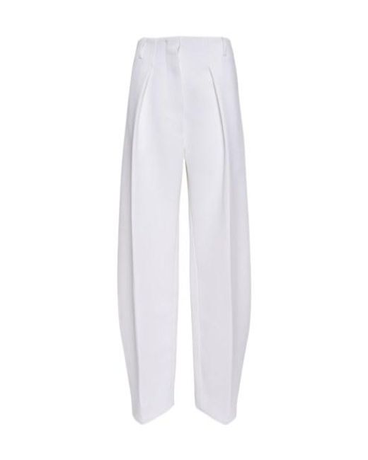 Jacquemus White Le Pantalon Ovalo High-Rise Slacks