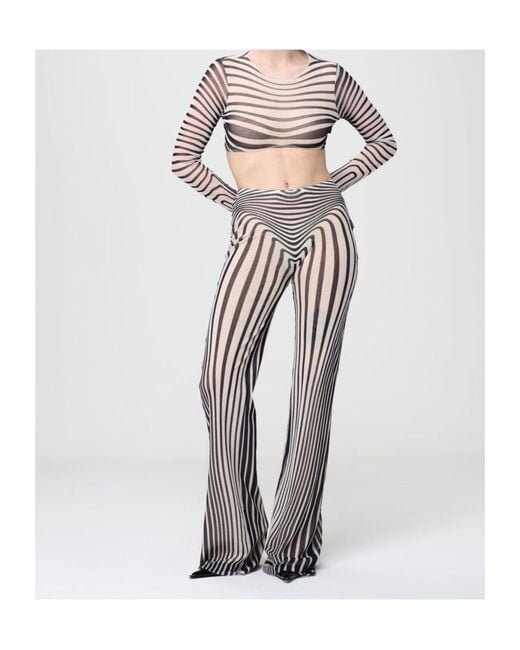 Jean Paul Gaultier White Optical Stripe Pants