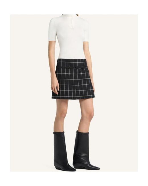 Courreges Black Checked Mini Skirt