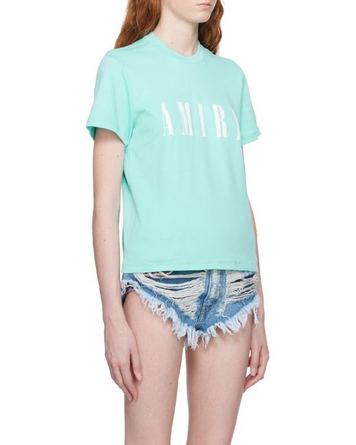Amiri Blue Logo-Print Cotton T-Shirt