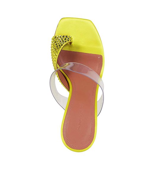 AMINA MUADDI Yellow Square-Headed High-Heeled Sandals