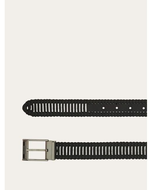 Ferragamo White Ferragamo Adjustable Buckle Belt for men