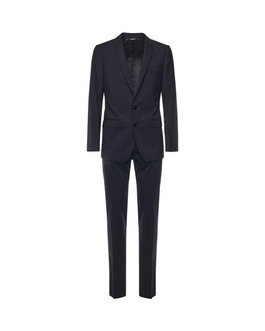 Dolce & Gabbana Blue Single-Breasted Tailored Suit for men